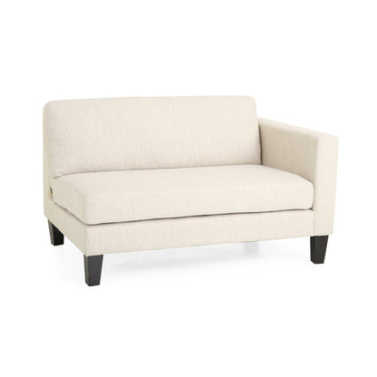 Miry 3 Seater Sofa with 2 Pillows, Birch Wood Legs, Beige Polyester