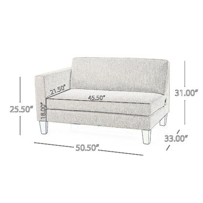 Miry 3 Seater Sofa, 2 Pillows, Birch Wood Legs, Classic Gray Polyester