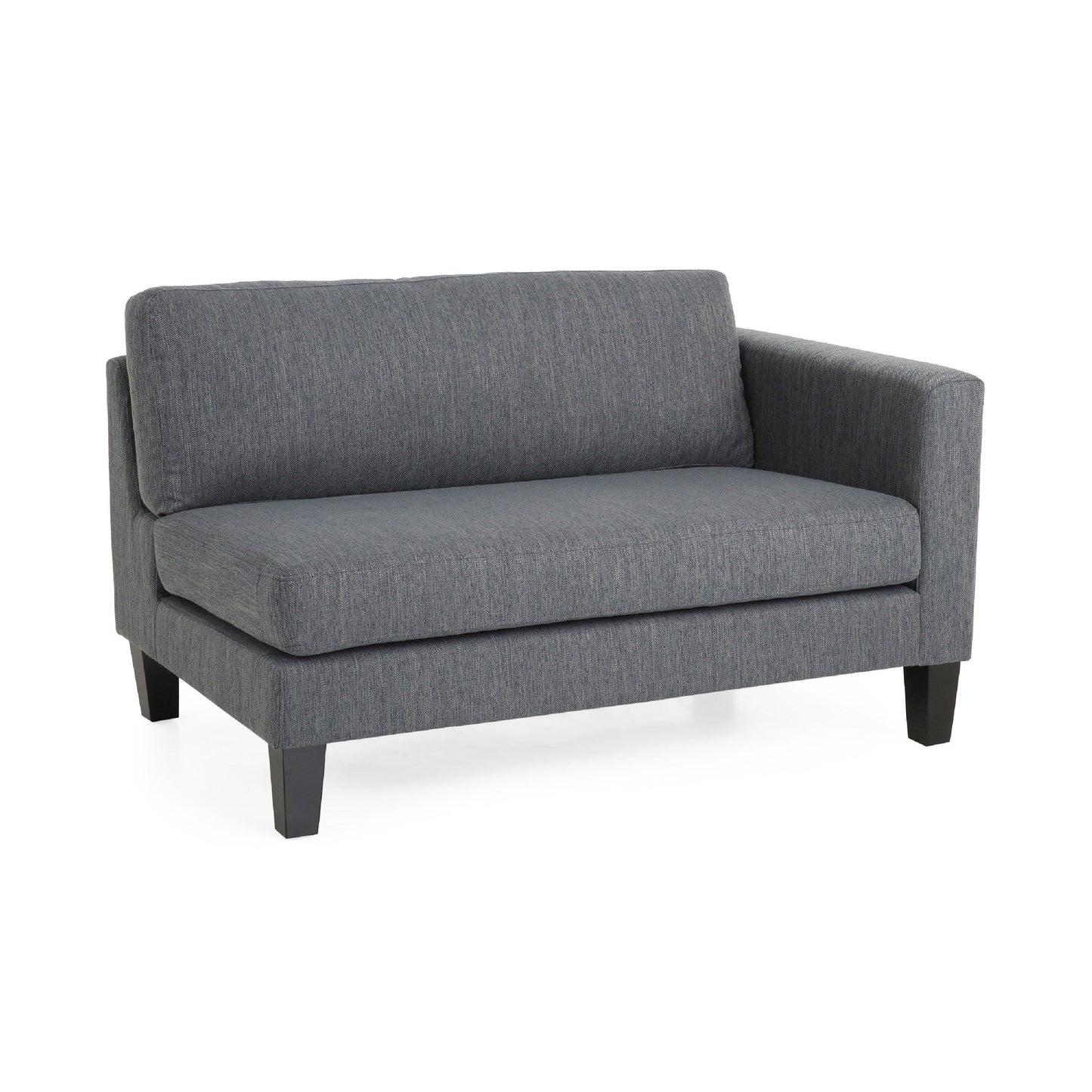 Miry 3 Seater Sofa, 2 Pillows, Birch Wood Legs, Classic Gray Polyester