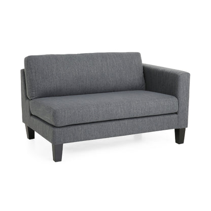 Miry 3 Seater Sofa, 2 Pillows, Birch Wood Legs, Classic Gray Polyester