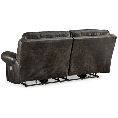 Mitch Power Recliner Sofa, Dark Gray Faux Leather 90 Inch