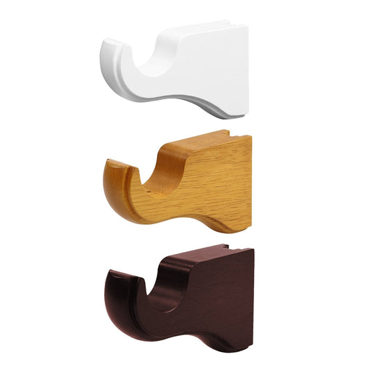 Mix &amp; Match Einzel-/Doppel-Gardinenstangenhalterung aus Holz