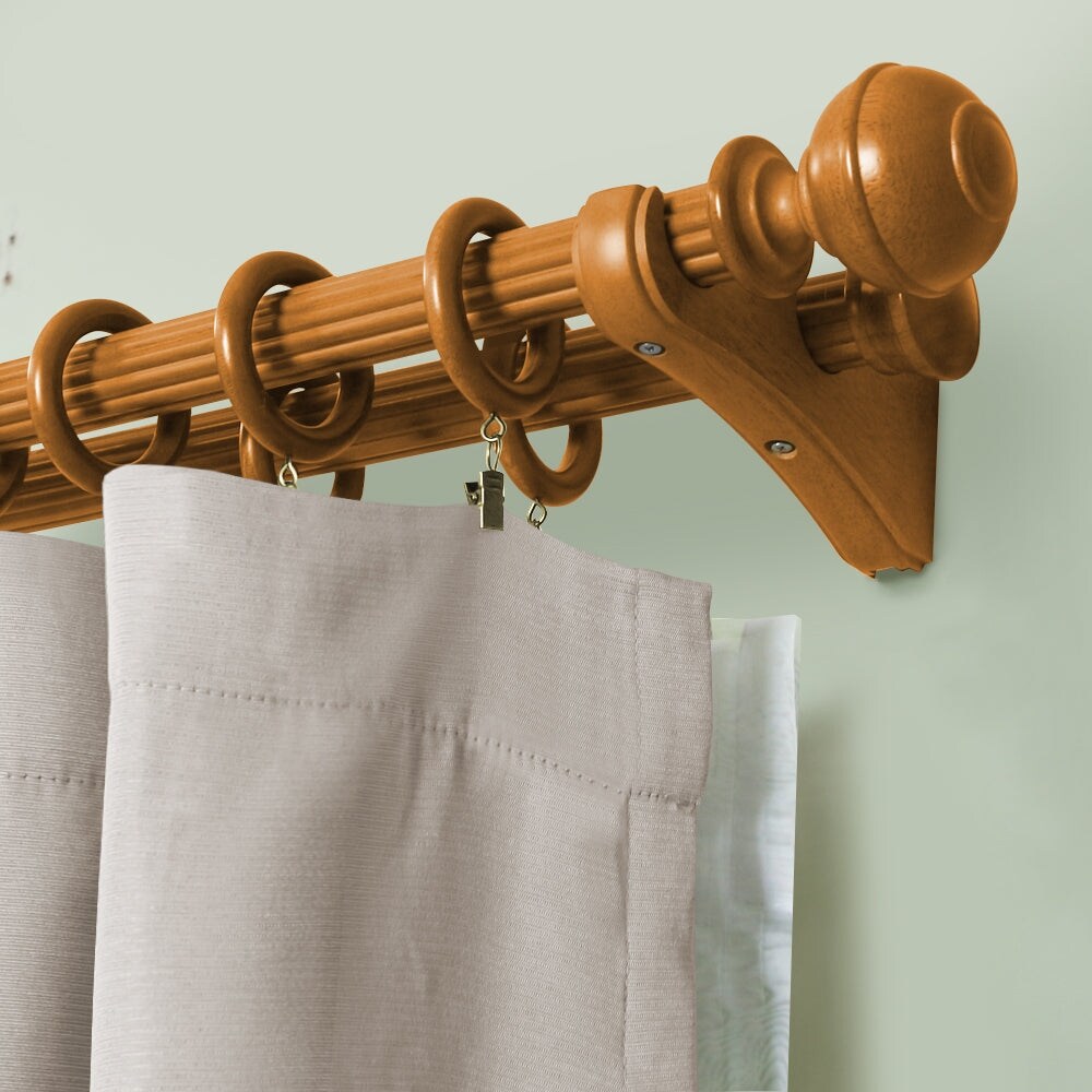 Mix &amp; Match Einzel-/Doppel-Gardinenstangenhalterung aus Holz