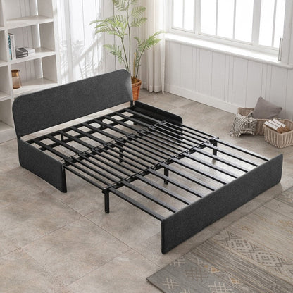 Mixoy Linen 2-in-1 Convertible Sofa Bed,Twin/Queen Pull Out Sleeper Sofa with Mattress,Cushions