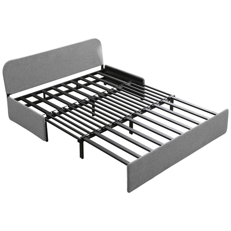 Mixoy Linen 2-in-1 Convertible Sofa Bed,Twin/Queen Pull Out Sleeper Sofa with Mattress,Cushions