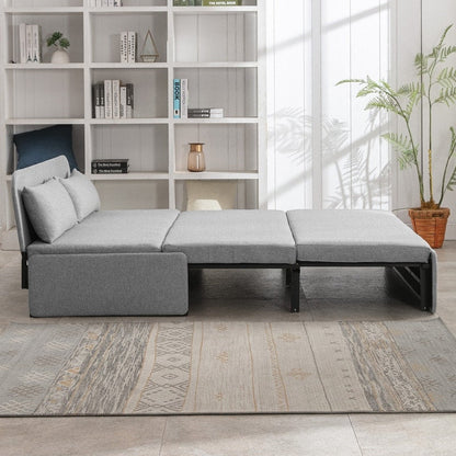 Mixoy Linen 2-in-1 Convertible Sofa Bed,Twin/Queen Pull Out Sleeper Sofa with Mattress,Cushions