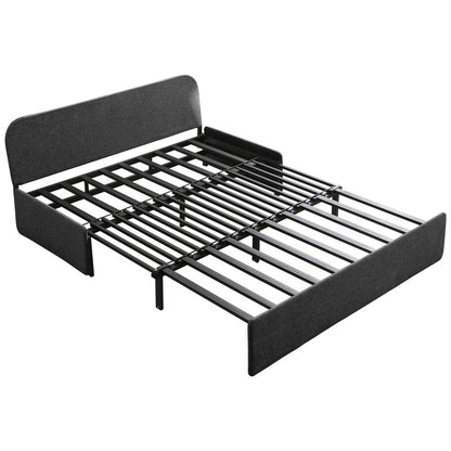 Mixoy Linen 2-in-1 Convertible Sofa Bed,Twin/Queen Pull Out Sleeper Sofa with Mattress,Cushions