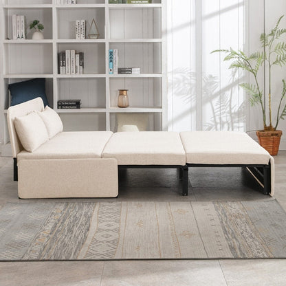 Mixoy Linen 2-in-1 Convertible Sofa Bed,Twin/Queen Pull Out Sleeper Sofa with Mattress,Cushions