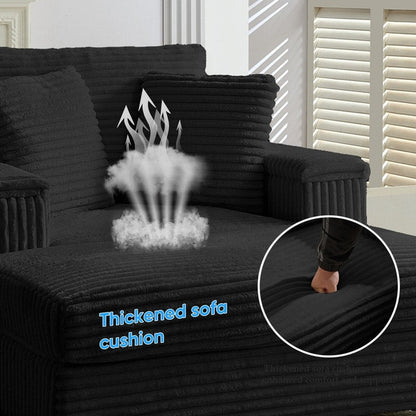 Mixoy 42ââCorduroy Chaise Lounge Chair with Storage Ottoman&Armrests,Upholstered Sleeper Reclining Chair
