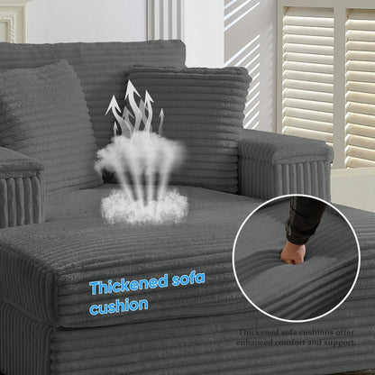 Mixoy 42ââCorduroy Chaise Lounge Chair with Storage Ottoman&Armrests,Upholstered Sleeper Reclining Chair