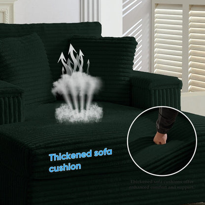 Mixoy 42ââCorduroy Chaise Lounge Chair with Storage Ottoman&Armrests,Upholstered Sleeper Reclining Chair