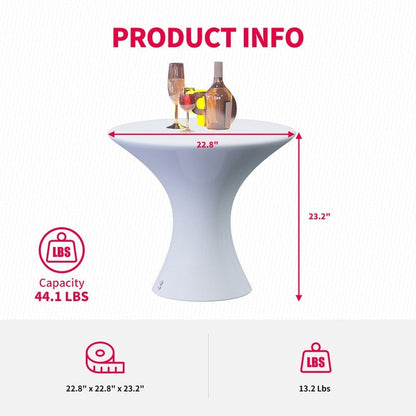 Mixoy LED-Cocktailtisch mit wechselnden Farben, wiederaufladbarer beleuchteter Weintisch, kabelloser Kneipentisch, Möbel für Zuhause, Terrasse, Pool