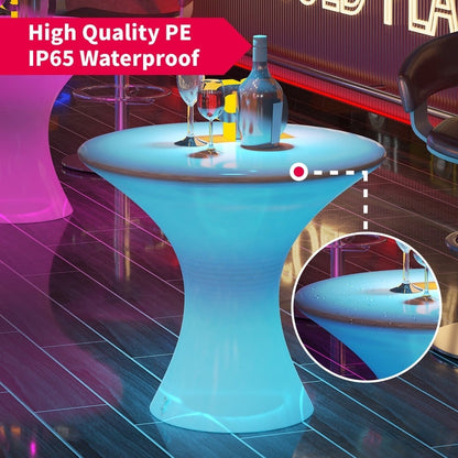 Mixoy LED-Cocktailtisch mit wechselnden Farben, wiederaufladbarer beleuchteter Weintisch, kabelloser Kneipentisch, Möbel für Zuhause, Terrasse, Pool