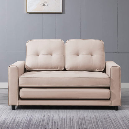 Mixoy Modern Loveseat,3-in-1 Pull Out Sleeper Sofa Bed with Tri-Folding Mattress
