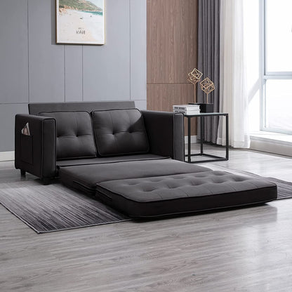 Mixoy Modern Loveseat,3-in-1 Pull Out Sleeper Sofa Bed with Tri-Folding Mattress
