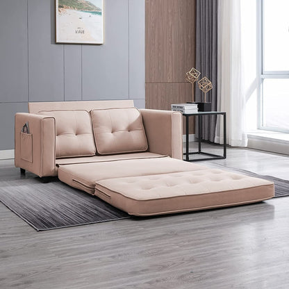 Mixoy Modern Loveseat,3-in-1 Pull Out Sleeper Sofa Bed with Tri-Folding Mattress