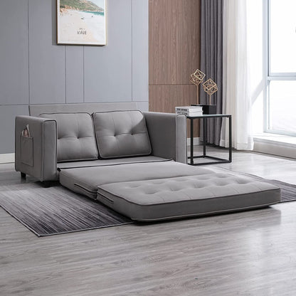 Mixoy Modern Loveseat,3-in-1 Pull Out Sleeper Sofa Bed with Tri-Folding Mattress