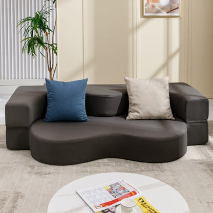 Mixoy Convertible Futon Sofa Bed, Foldable, Foam Folding Mattress Sleeper, Cloth Fabrics Floor Couch Lounge Sleeper Bed
