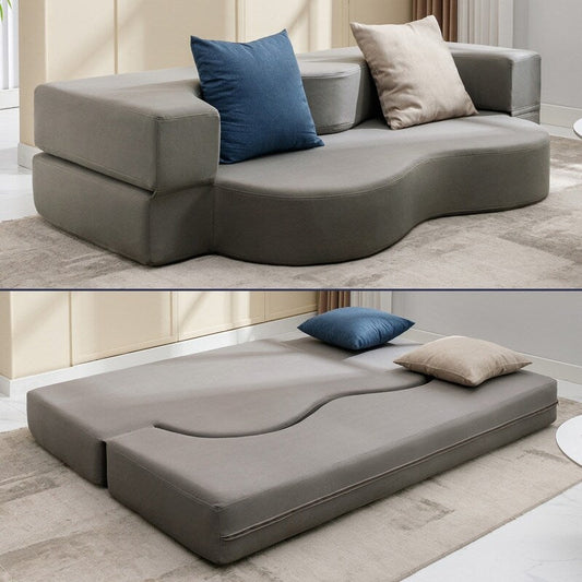 Mixoy Convertible Futon Sofa Bed, Foldable, Foam Folding Mattress Sleeper, Cloth Fabrics Floor Couch Lounge Sleeper Bed