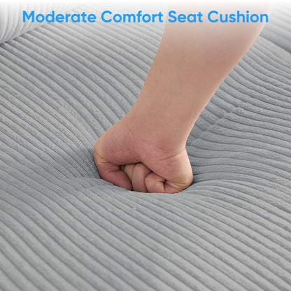 Mixoy Corduroy U-Shape Modular Convertible Sectional Sofa,Upholstered 4-Seater Sofa Couch with Movable Ottoman