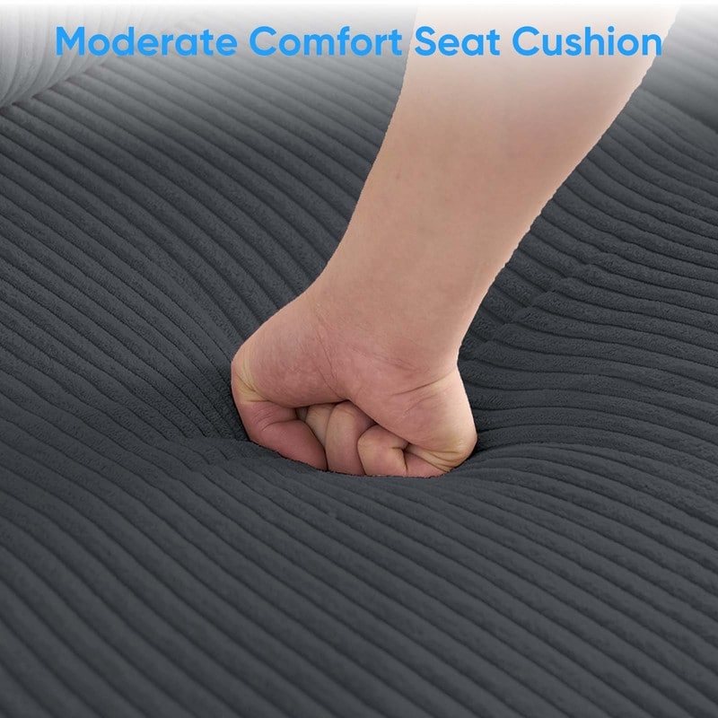 Mixoy Corduroy U-Shape Modular Convertible Sectional Sofa,Upholstered 4-Seater Sofa Couch with Movable Ottoman