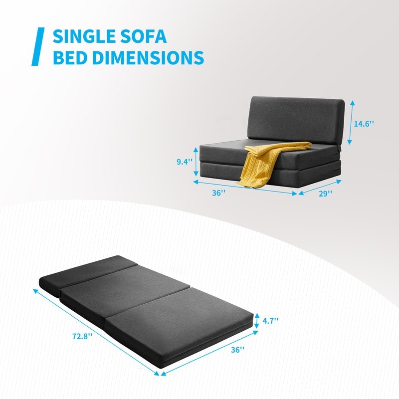 Mixoy Folding Sofa Bed,Fold Down Couch Bed Sleeper Chair Couch for Lounge,Upholstered Convertible Floor Mattress