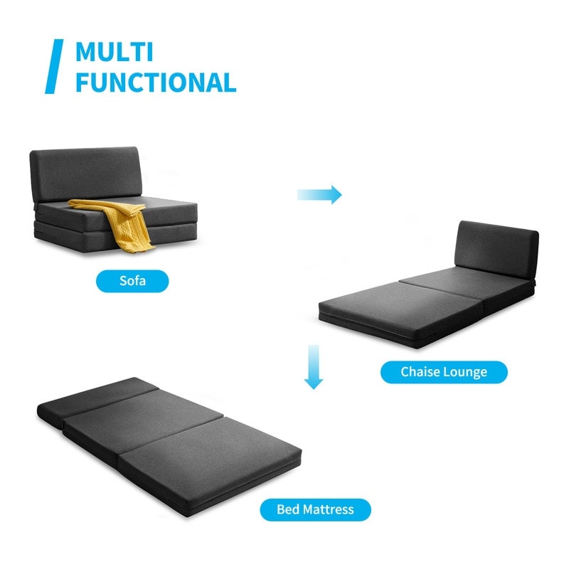 Mixoy Folding Sofa Bed,Fold Down Couch Bed Sleeper Chair Couch for Lounge,Upholstered Convertible Floor Mattress