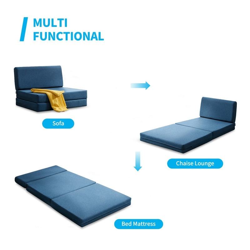 Mixoy Folding Sofa Bed,Fold Down Couch Bed Sleeper Chair Couch for Lounge,Upholstered Convertible Floor Mattress
