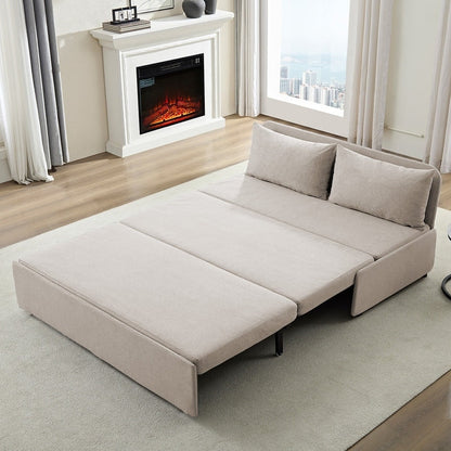 Mixoy Full/Queen Size Sofa Bed,2 in 1 Convertible Linen 1-Seater/Loveseat Sleeper Sofa Couch with Cushions