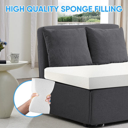 Mixoy Full/Queen Size Sofa Bed,2 in 1 Convertible Linen 1-Seater/Loveseat Sleeper Sofa Couch with Cushions