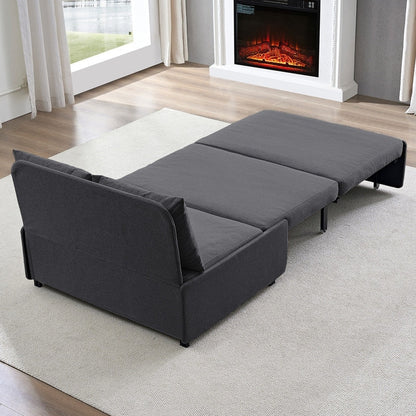 Mixoy Full/Queen Size Sofa Bed,2 in 1 Convertible Linen 1-Seater/Loveseat Sleeper Sofa Couch with Cushions