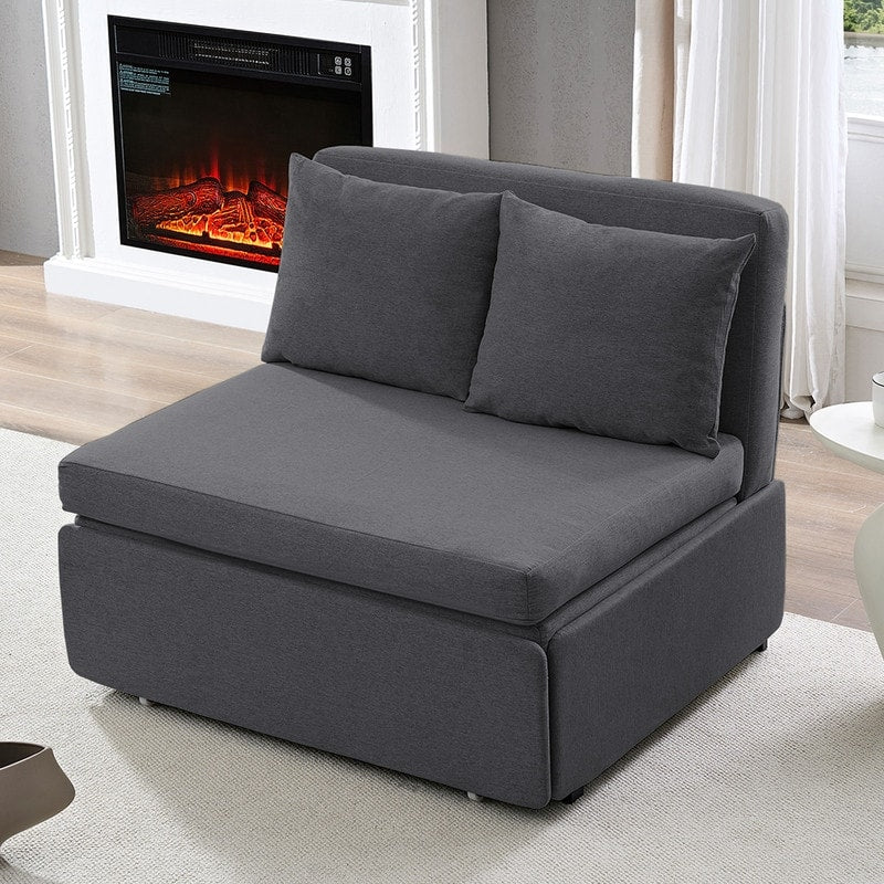 Mixoy Full/Queen Size Sofa Bed,2 in 1 Convertible Linen 1-Seater/Loveseat Sleeper Sofa Couch with Cushions