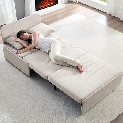 Mixoy Full/Queen Size Sofa Bed,2 in 1 Convertible Linen 1-Seater/Loveseat Sleeper Sofa Couch with Cushions