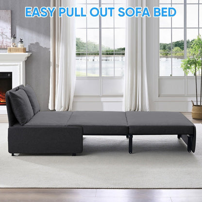 Mixoy Full/Queen Size Sofa Bed,2 in 1 Convertible Linen 1-Seater/Loveseat Sleeper Sofa Couch with Cushions