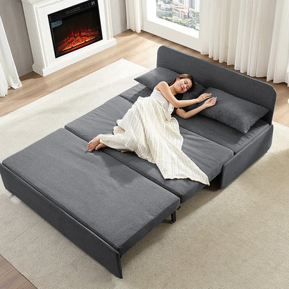 Mixoy Full/Queen Size Sofa Bed,2 in 1 Convertible Linen 1-Seater/Loveseat Sleeper Sofa Couch with Cushions
