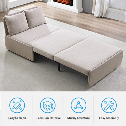 Mixoy Full/Queen Size Sofa Bed,2 in 1 Convertible Linen 1-Seater/Loveseat Sleeper Sofa Couch with Cushions