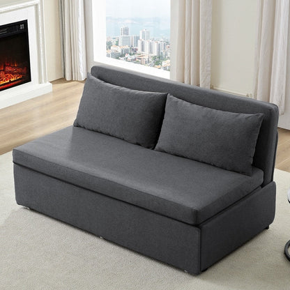 Mixoy Full/Queen Size Sofa Bed,2 in 1 Convertible Linen 1-Seater/Loveseat Sleeper Sofa Couch with Cushions