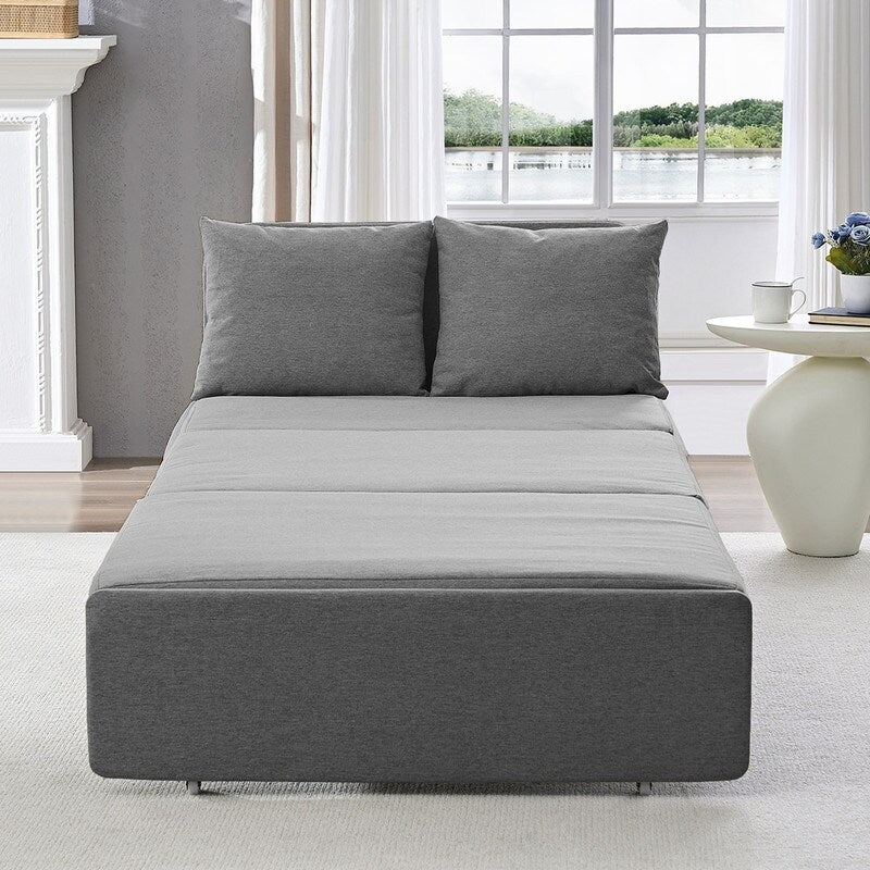 Mixoy Full/Queen Size Sofa Bed,2 in 1 Convertible Linen 1-Seater/Loveseat Sleeper Sofa Couch with Cushions