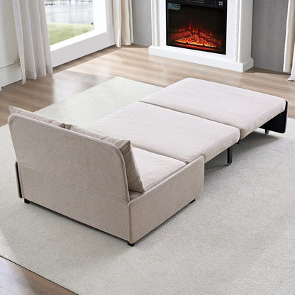 Mixoy Full/Queen Size Sofa Bed,2 in 1 Convertible Linen 1-Seater/Loveseat Sleeper Sofa Couch with Cushions