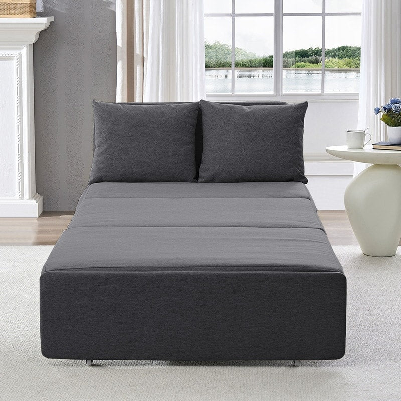 Mixoy Full/Queen Size Sofa Bed,2 in 1 Convertible Linen 1-Seater/Loveseat Sleeper Sofa Couch with Cushions