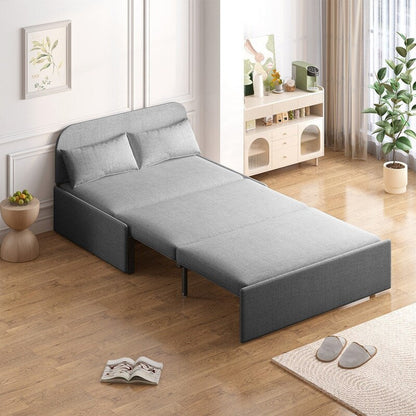 Mixoy Linen 2-in-1 Convertible Sofa Bed,Twin/Queen Pull Out Sleeper Sofa with Mattress,Cushions