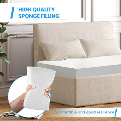Mixoy Linen 2-in-1 Convertible Sofa Bed,Twin/Queen Pull Out Sleeper Sofa with Mattress,Cushions