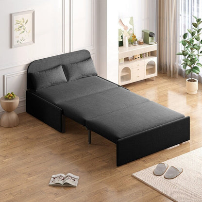 Mixoy Linen 2-in-1 Convertible Sofa Bed,Twin/Queen Pull Out Sleeper Sofa with Mattress,Cushions