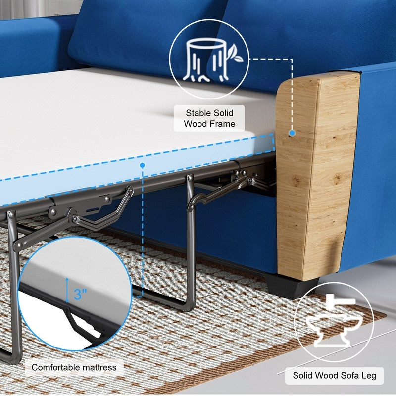Mixoy Modern Pull Out Sofa Bed,Velvet Sleeper Loveseat Couch Bed