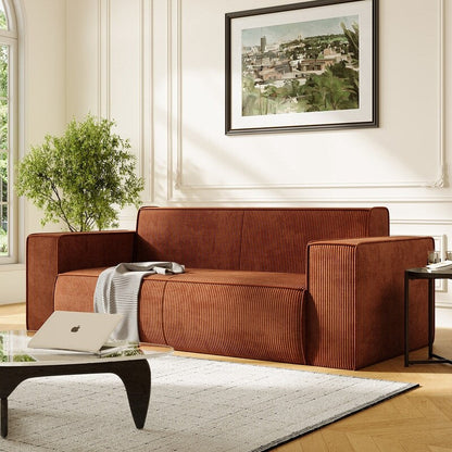 Mixoy Modern Velvet Fabric Loveseat Sofa with Legless Design&Widened Armrest,Upholstered 2-Seater Couch for Living Room