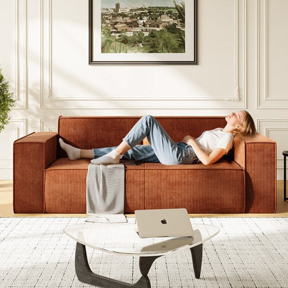 Mixoy Modern Velvet Fabric Loveseat Sofa with Legless Design&Widened Armrest,Upholstered 2-Seater Couch for Living Room