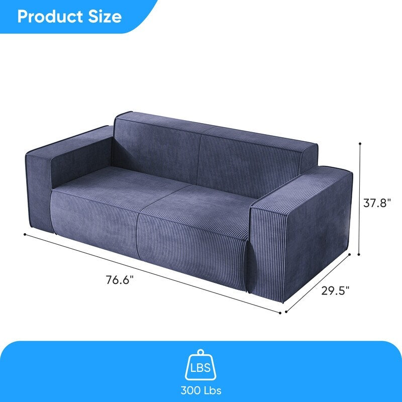 Mixoy Modern Velvet Fabric Loveseat Sofa with Legless Design&Widened Armrest,Upholstered 2-Seater Couch for Living Room
