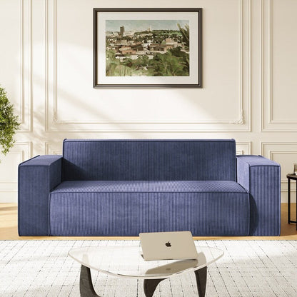 Mixoy Modern Velvet Fabric Loveseat Sofa with Legless Design&Widened Armrest,Upholstered 2-Seater Couch for Living Room