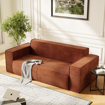 Mixoy Modern Velvet Fabric Loveseat Sofa with Legless Design&Widened Armrest,Upholstered 2-Seater Couch for Living Room