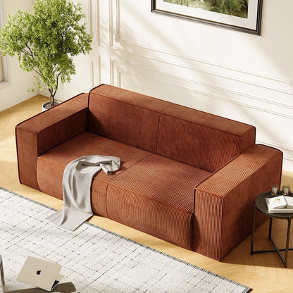 Mixoy Modern Velvet Fabric Loveseat Sofa with Legless Design&Widened Armrest,Upholstered 2-Seater Couch for Living Room